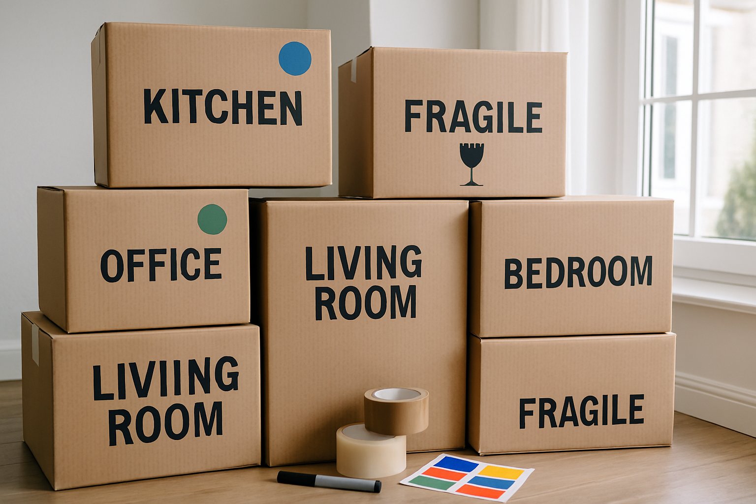 how to label boxes for moving